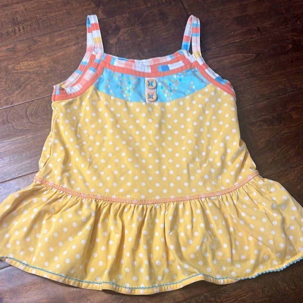 Matilda Jane Yellow Polka Dot Tiered Tank, size 8